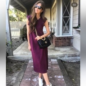 Sundry ruffle sleeve tank dress